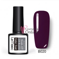 Oja semipermanenta LeMooc color UV / LED de 8 ml Cod B020 Dark Violet + 1 Cutie sclipici Auriu Cadou
